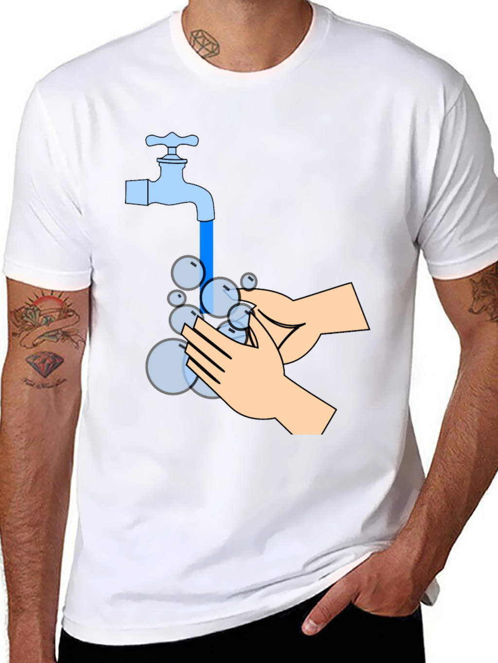Wash Your Hands Graphic Tee - Black