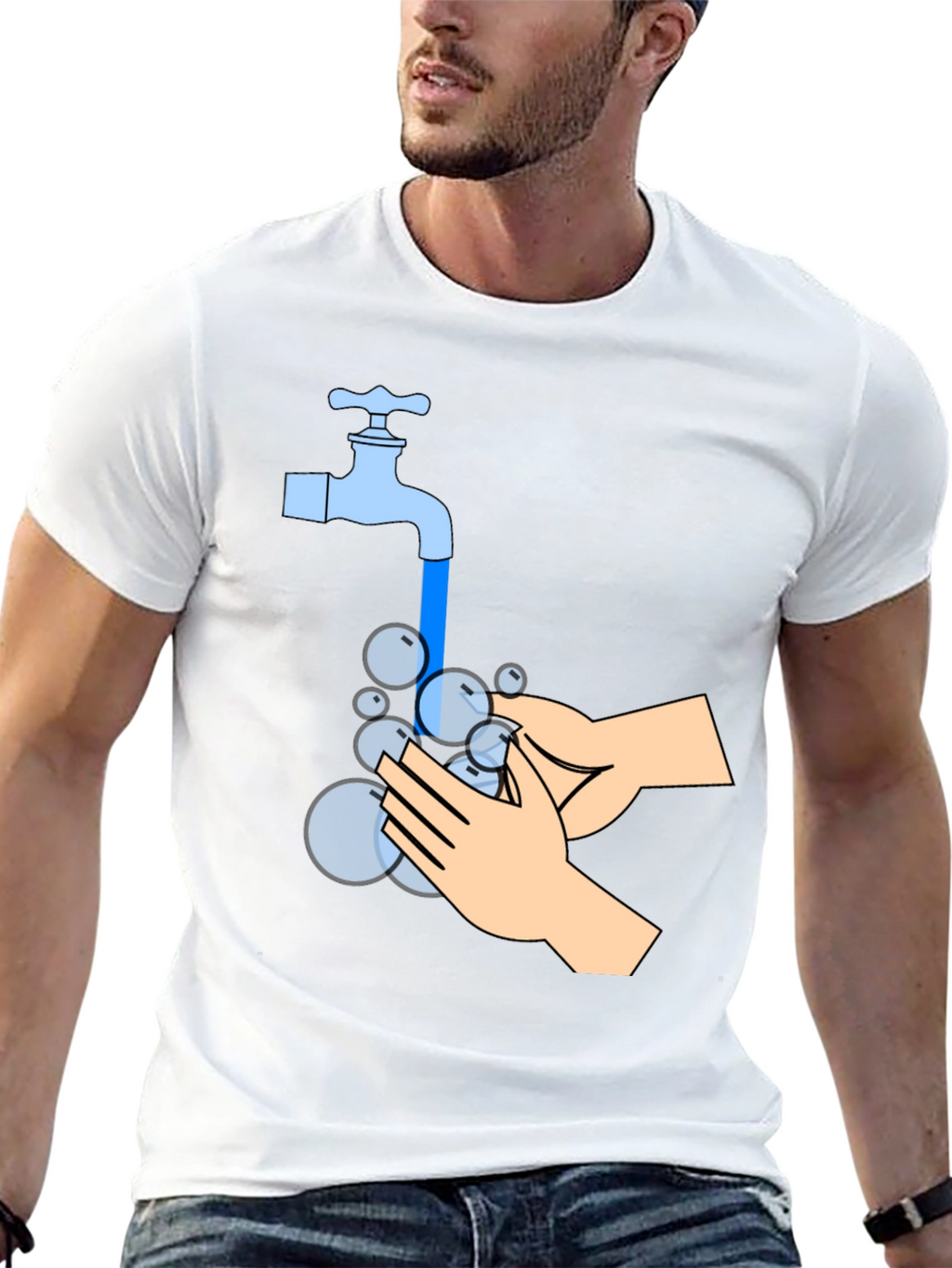 Wash Your Hands Graphic Tee - Black