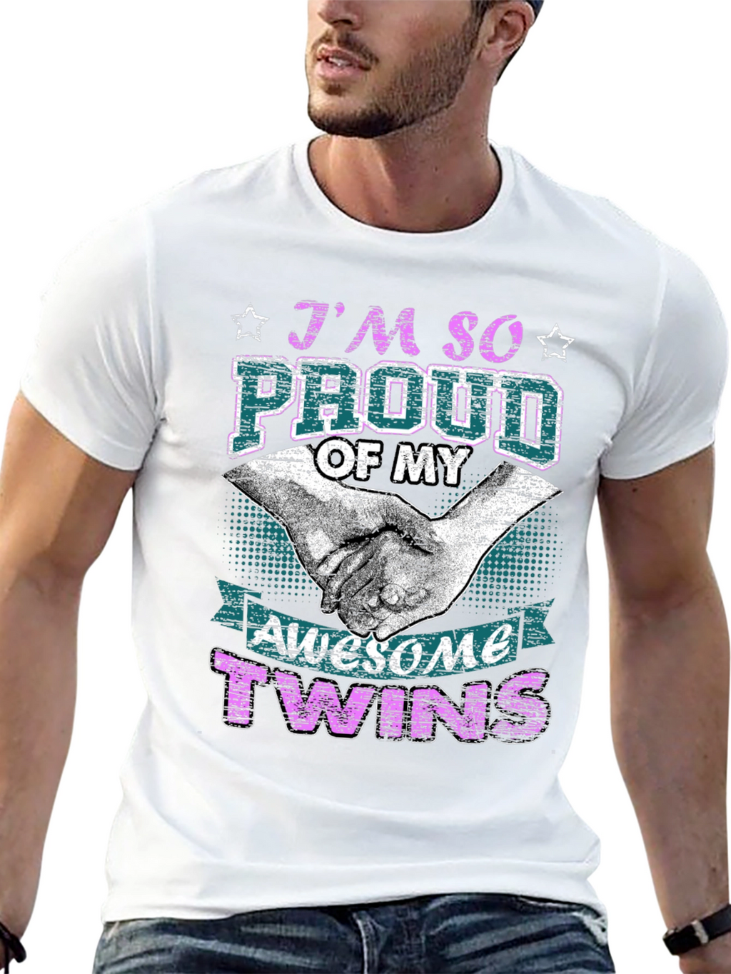 Proud Twins Parent Graphic T-Shirt