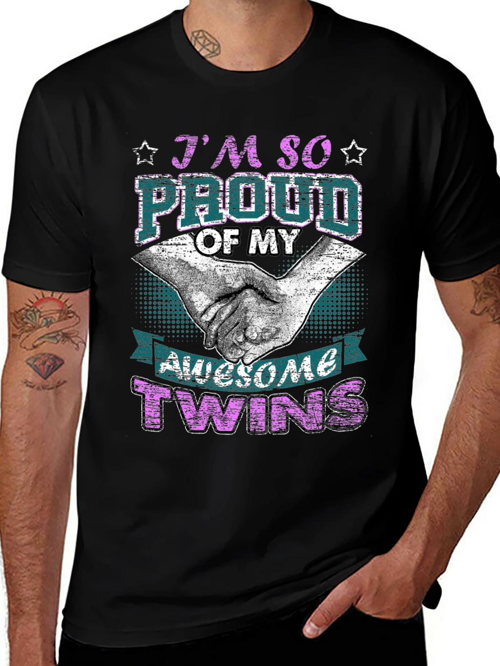 Proud Twins Parent Graphic T-Shirt