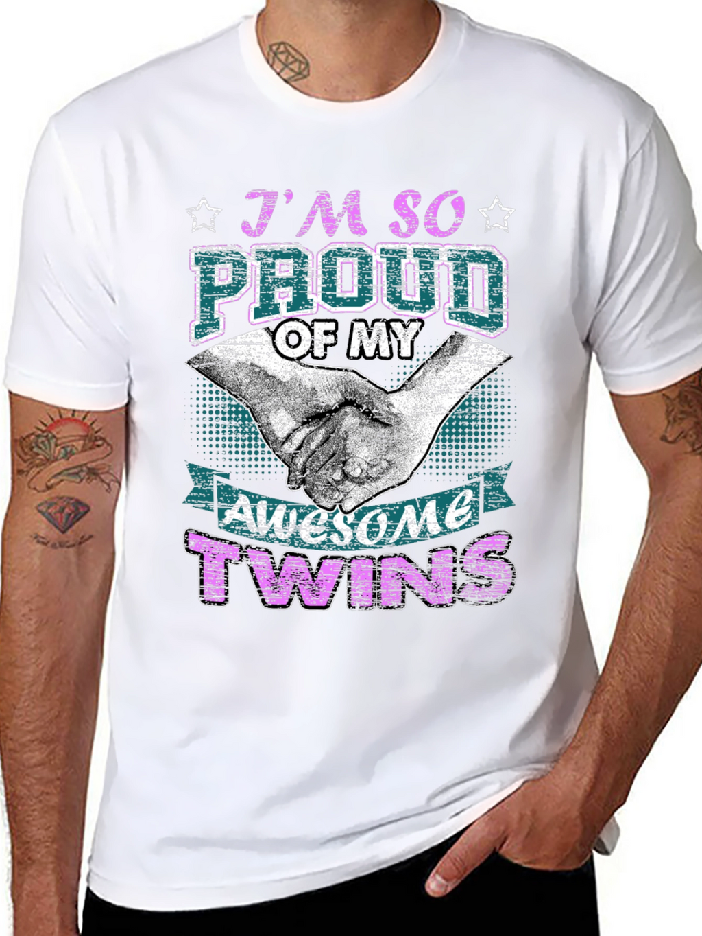 Proud Twins Parent Graphic T-Shirt