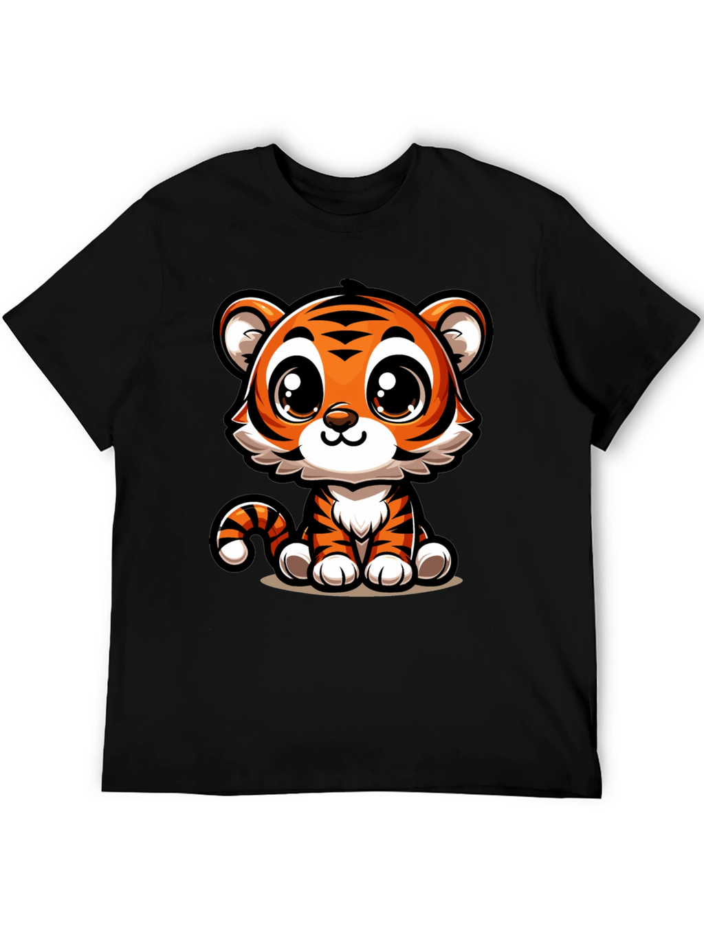Cute Cartoon Tiger Graphic T-Shirt