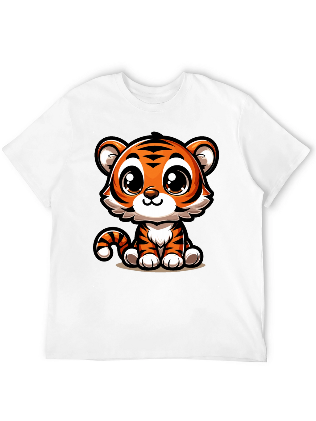 Cute Cartoon Tiger Graphic T-Shirt