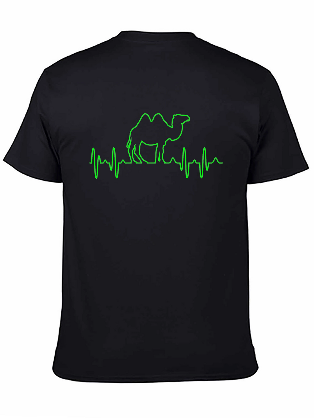 Camel Heartbeat Graphic Tee - Black Cotton T-Shirt
