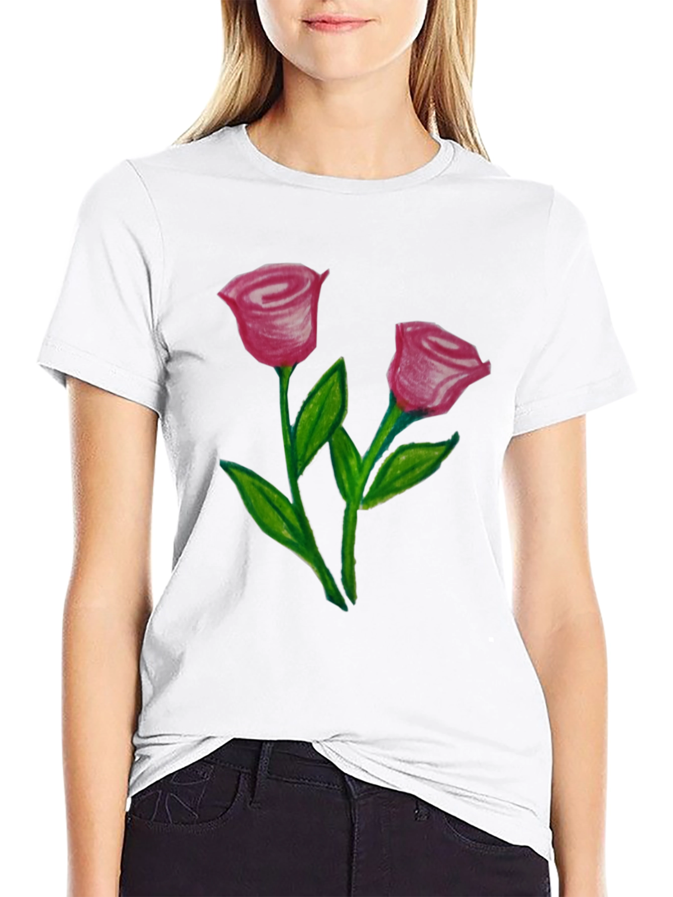 Floral Rose Graphic T-Shirt - Stylish Mens Tee