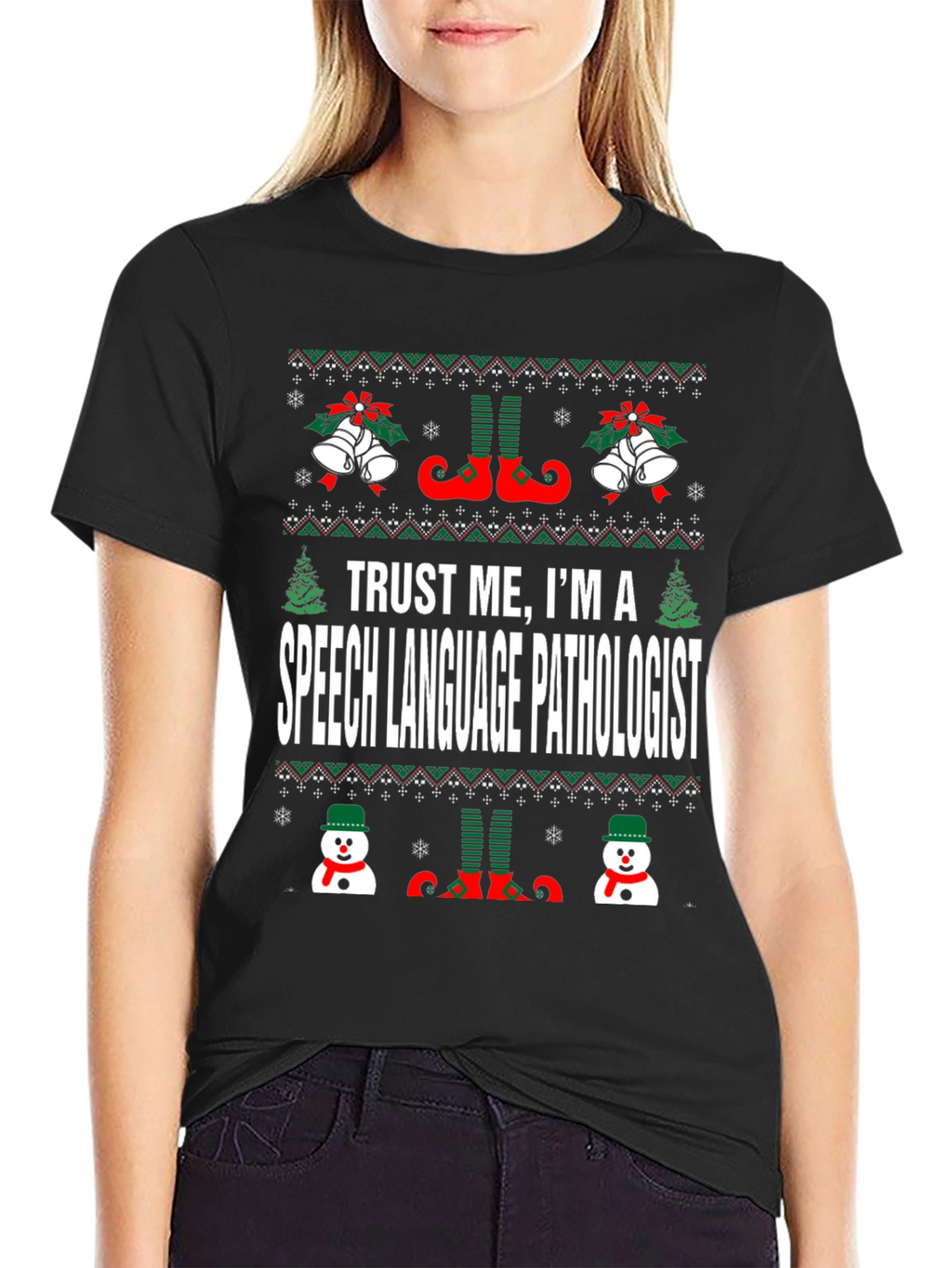Speech Language Pathologist Ugly Christmas T-Shirt