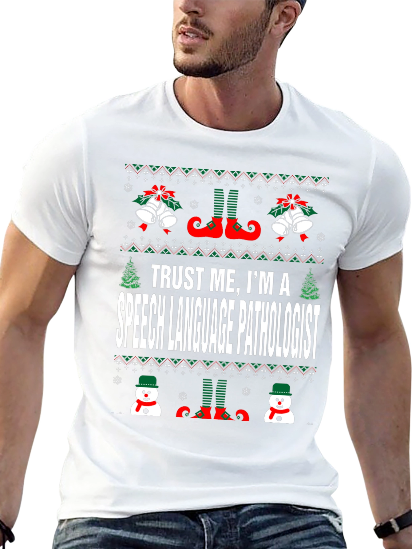 Speech Language Pathologist Ugly Christmas T-Shirt
