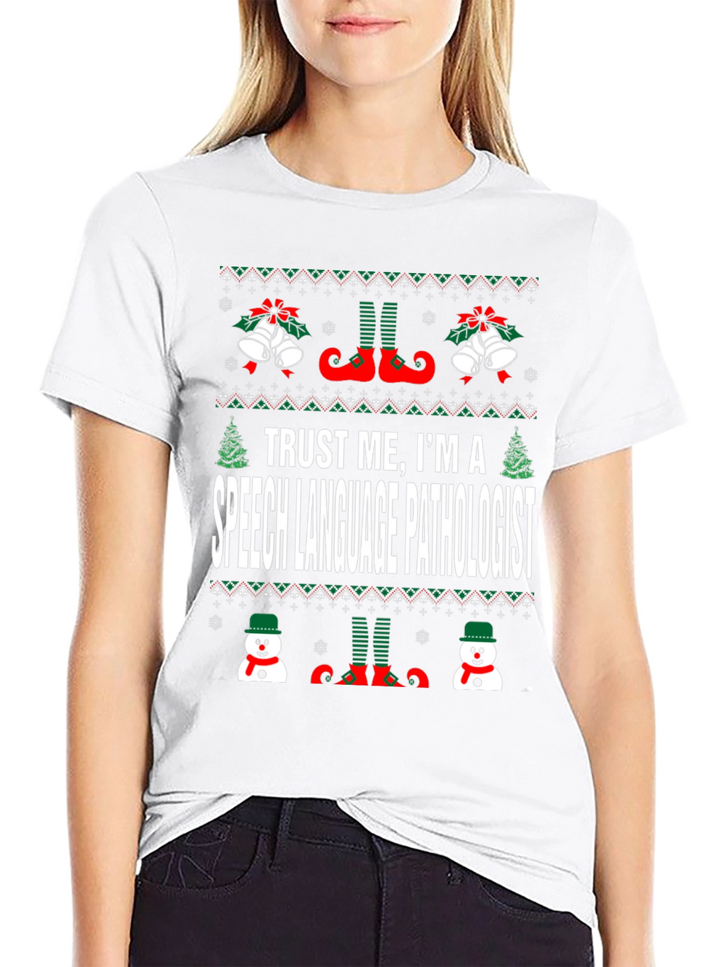 Speech Language Pathologist Ugly Christmas T-Shirt