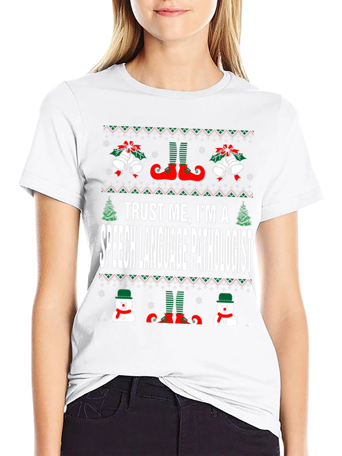 Speech Language Pathologist Ugly Christmas T-Shirt