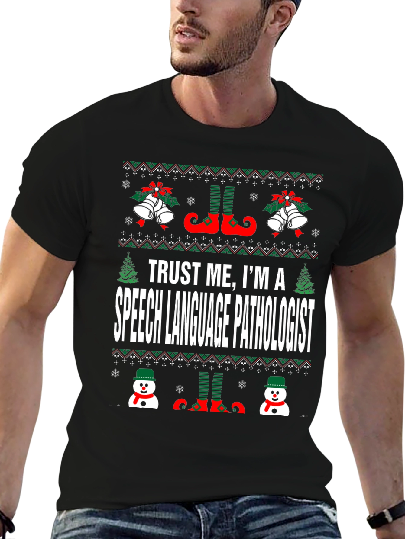 Speech Language Pathologist Ugly Christmas T-Shirt