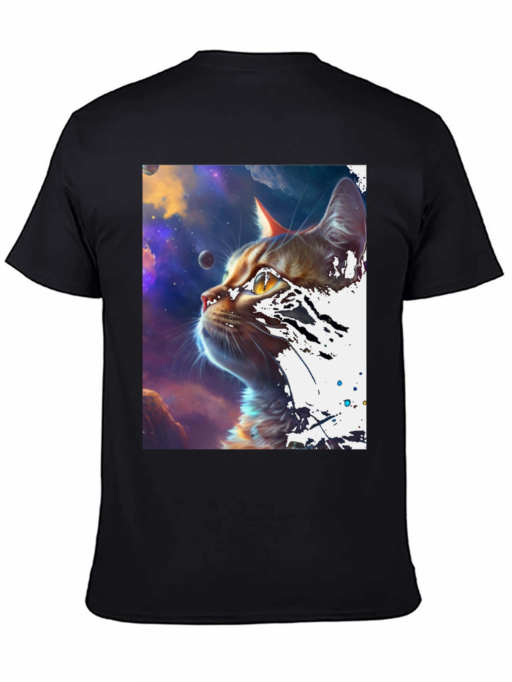 Cosmic Cat Black T-Shirt