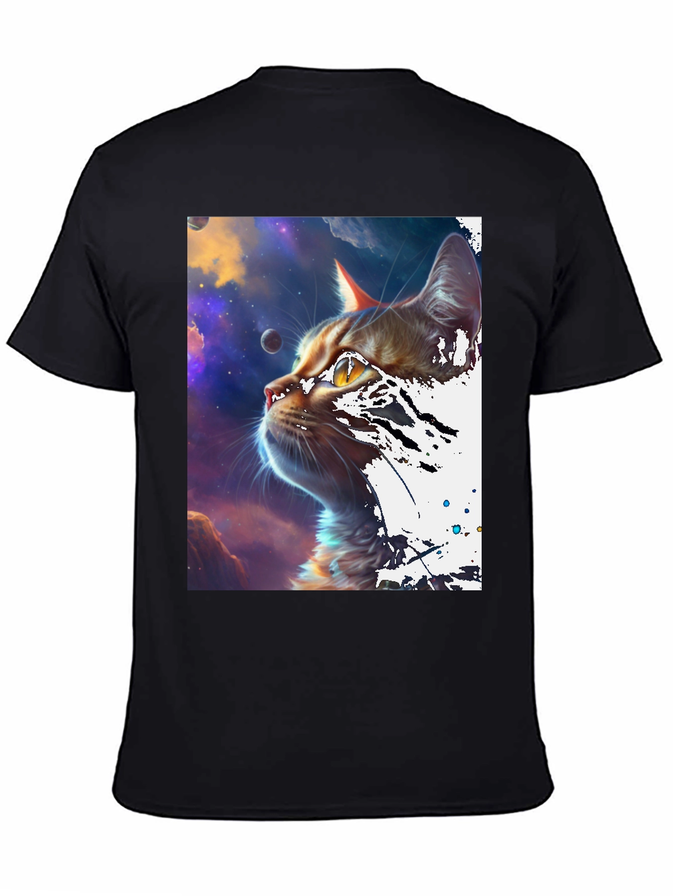 Cosmic Cat Black T-Shirt