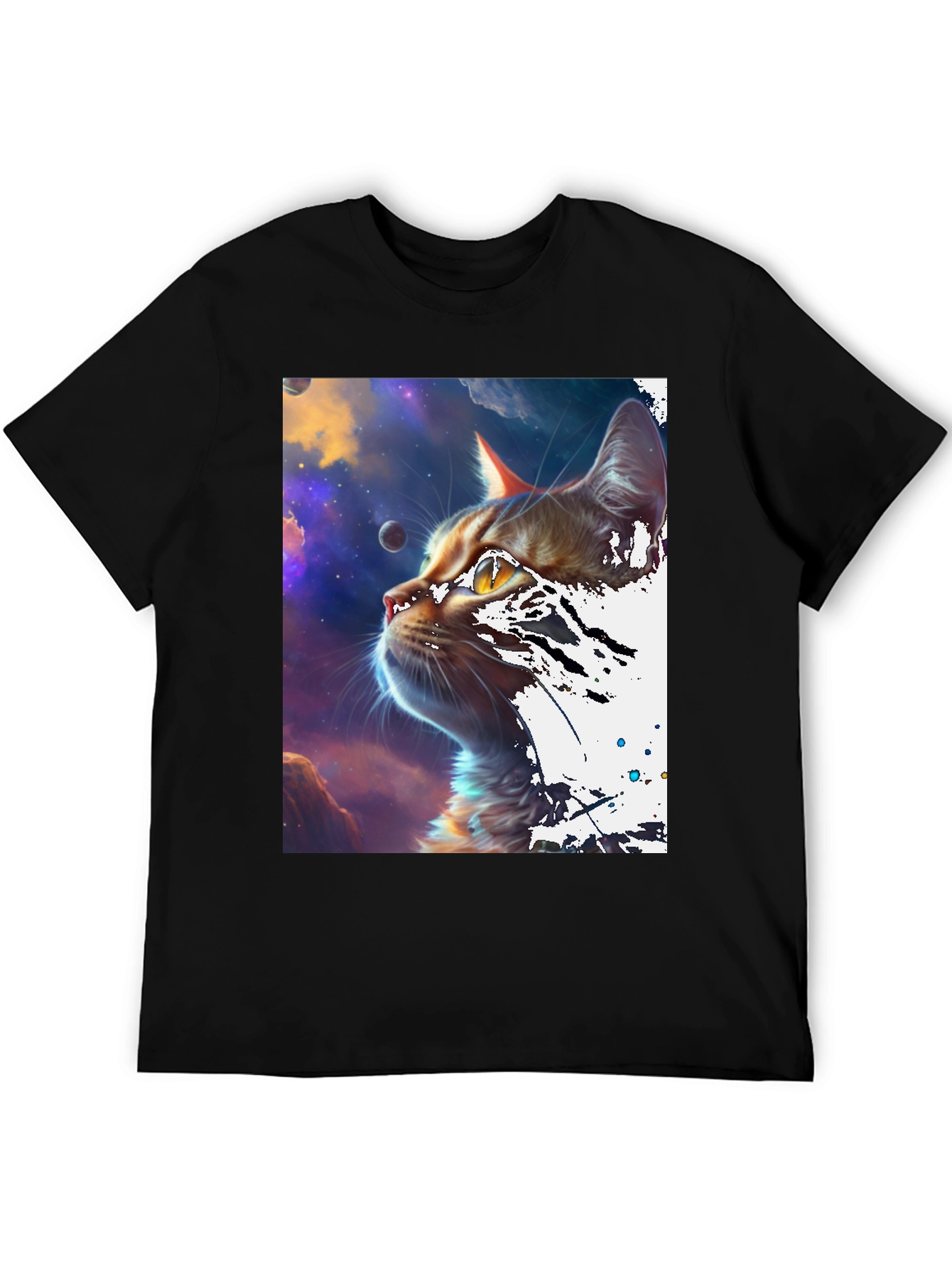 Cosmic Cat Black T-Shirt