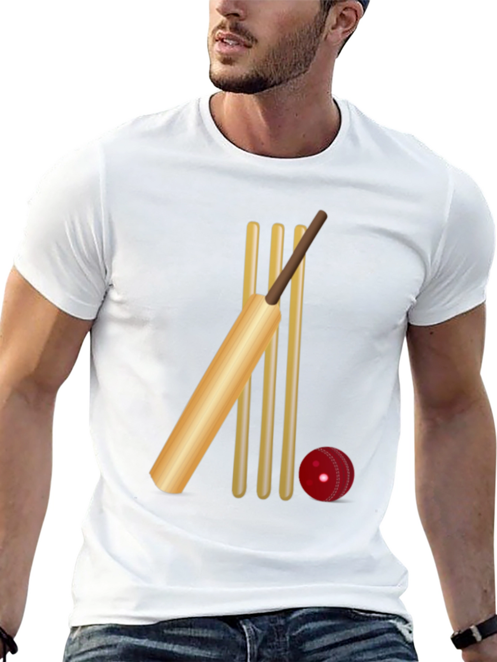 Cricket Bat & Wicket Graphic Tee