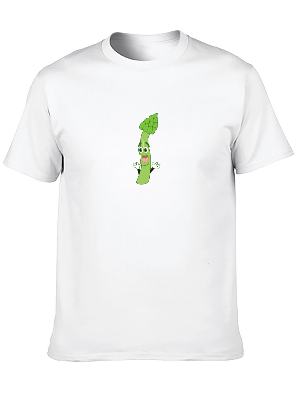 Asparagus Cartoon Graphic T-Shirt - Black