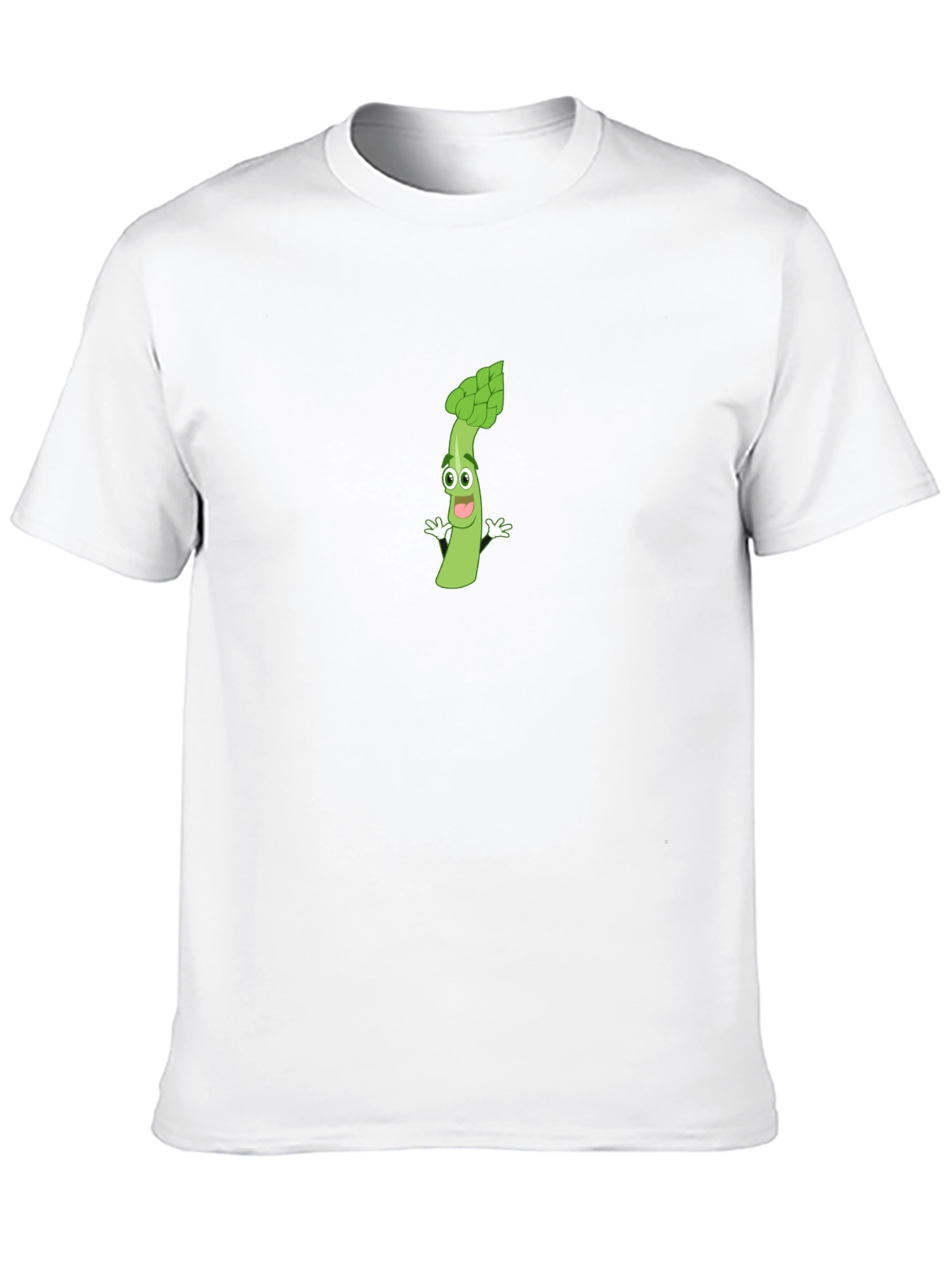 Asparagus Cartoon Graphic T-Shirt - Black