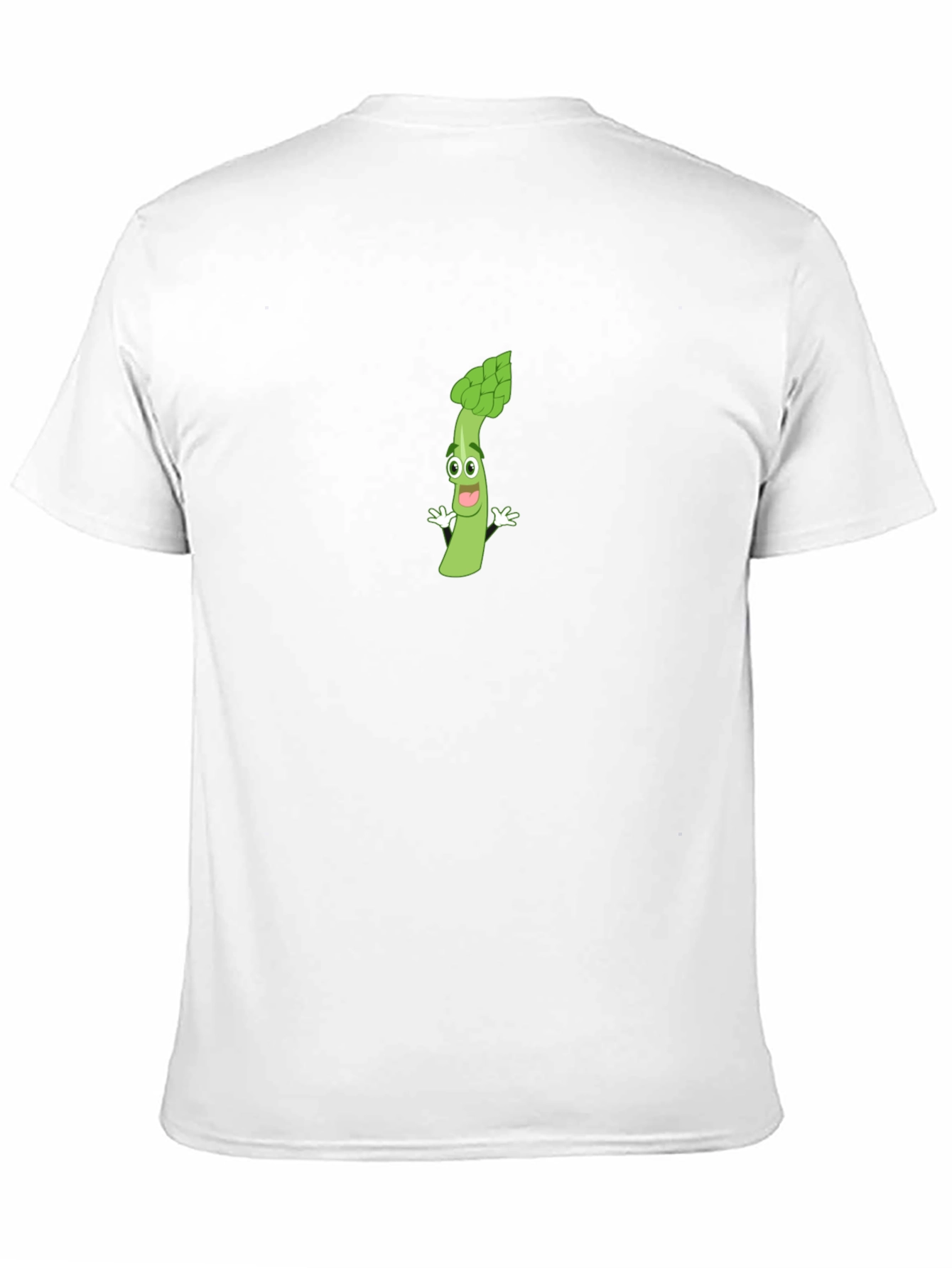 Asparagus Cartoon Graphic T-Shirt - Black