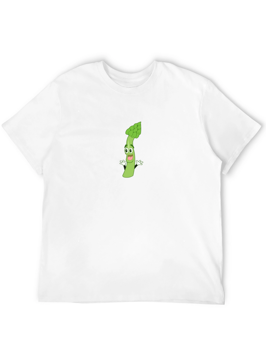 Asparagus Cartoon Graphic T-Shirt - Black