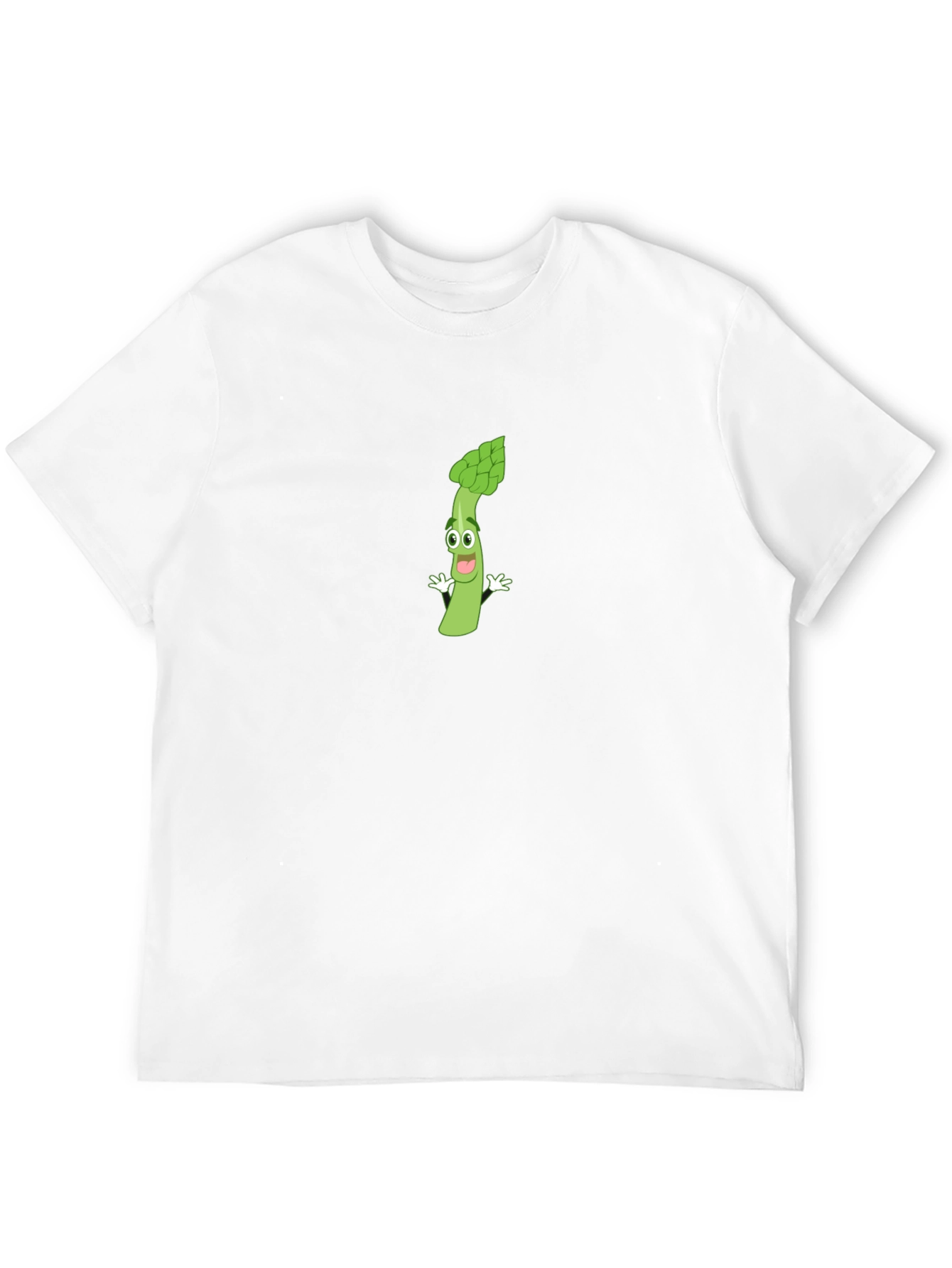 Asparagus Cartoon Graphic T-Shirt - Black