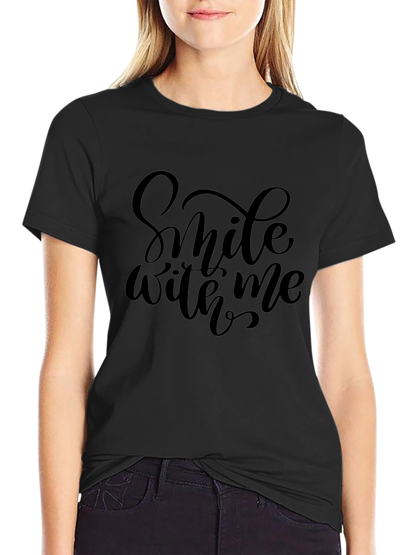 Smile With Me Black T-Shirt