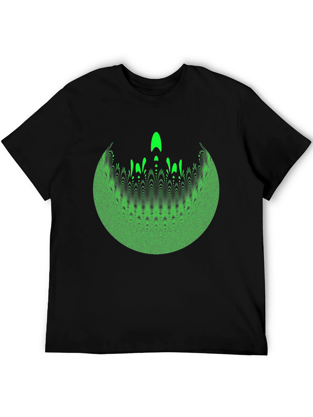Abstract Green Graphic Print Crew Neck T-Shirt