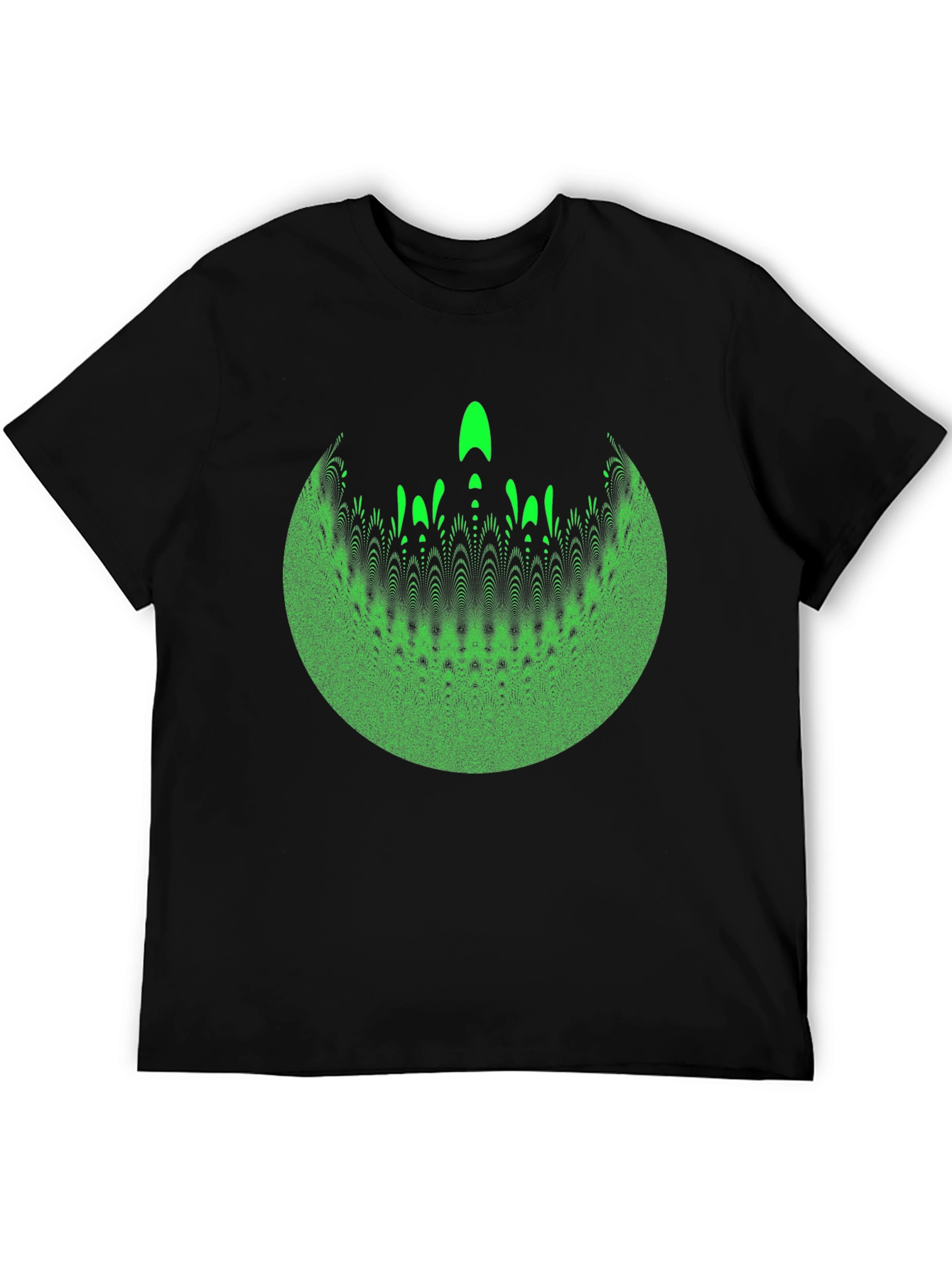 Abstract Green Graphic Print Crew Neck T-Shirt