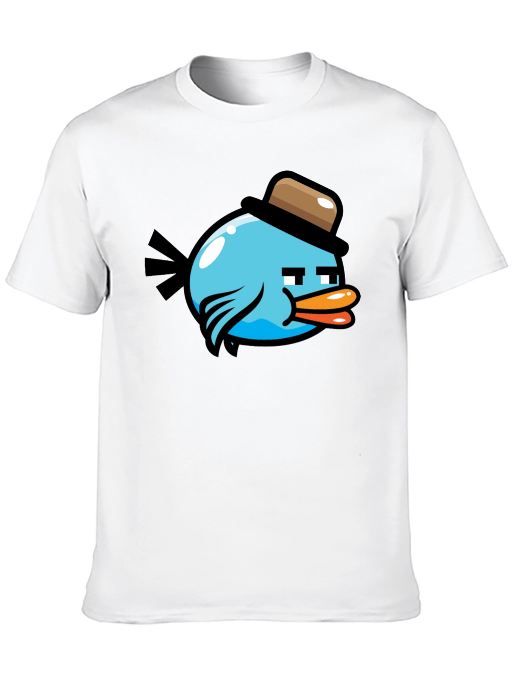 Cartoon Bird Graphic T-Shirt - Mens Black Tee
