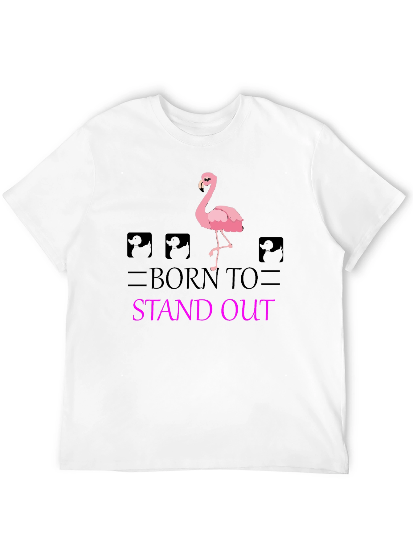 Born to Stand Out Flamingo T-Shirt - Black