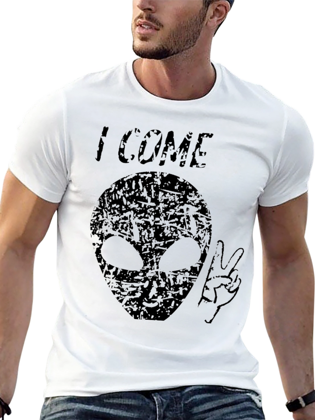 I Come In Peace Alien Graphic T-Shirt