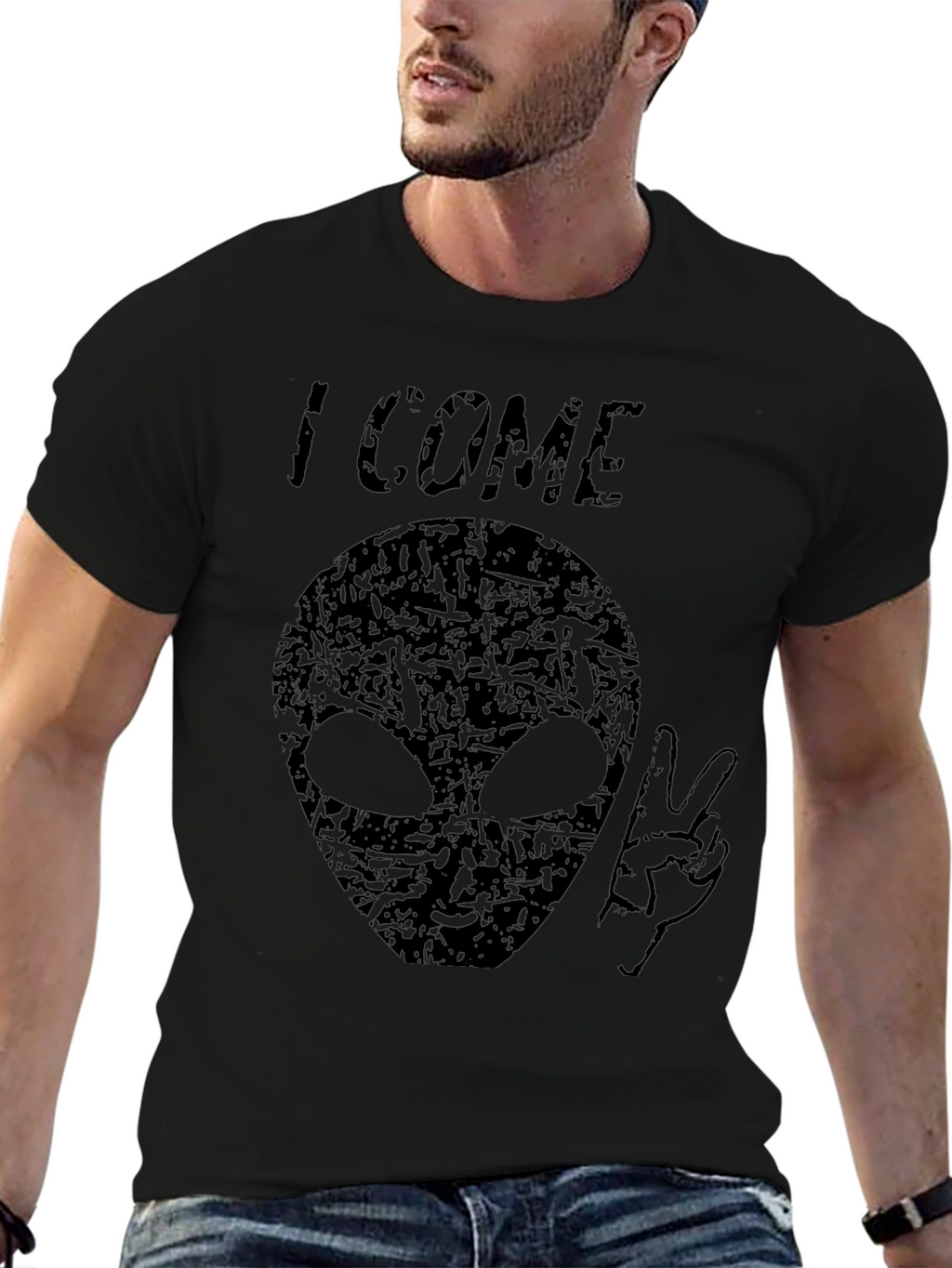 I Come In Peace Alien Graphic T-Shirt