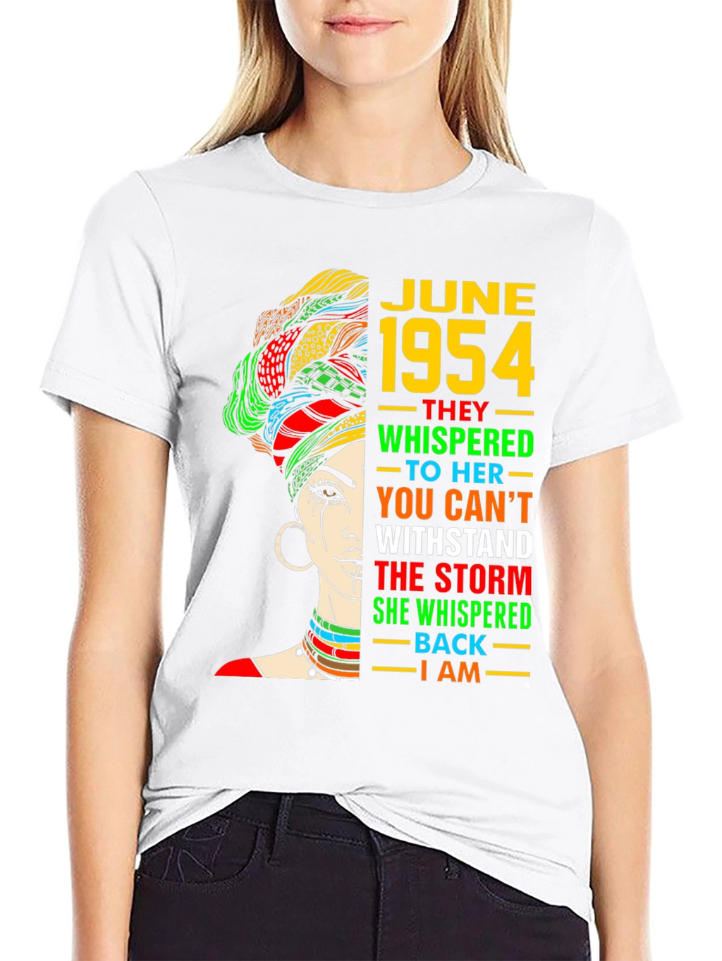June 1954 Black Queen T-Shirt - Empowering Birthday Gift