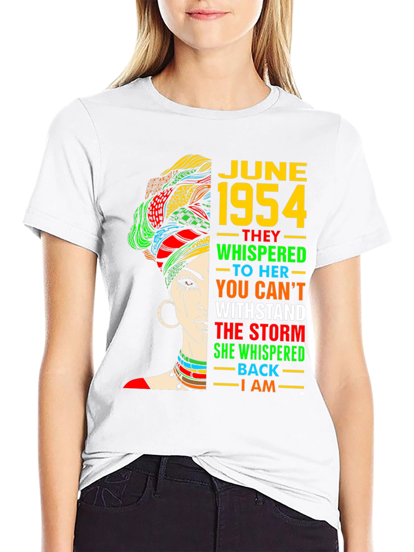 June 1954 Black Queen T-Shirt - Empowering Birthday Gift