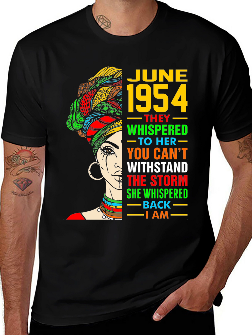 June 1954 Black Queen T-Shirt - Empowering Birthday Gift