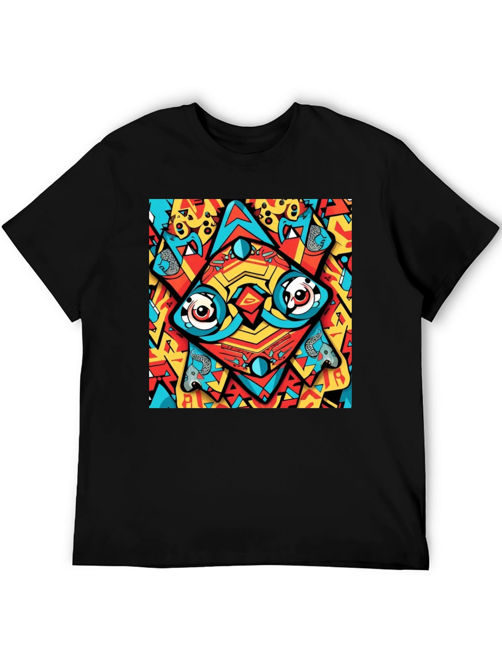 Abstract Eye Design Black T-Shirt