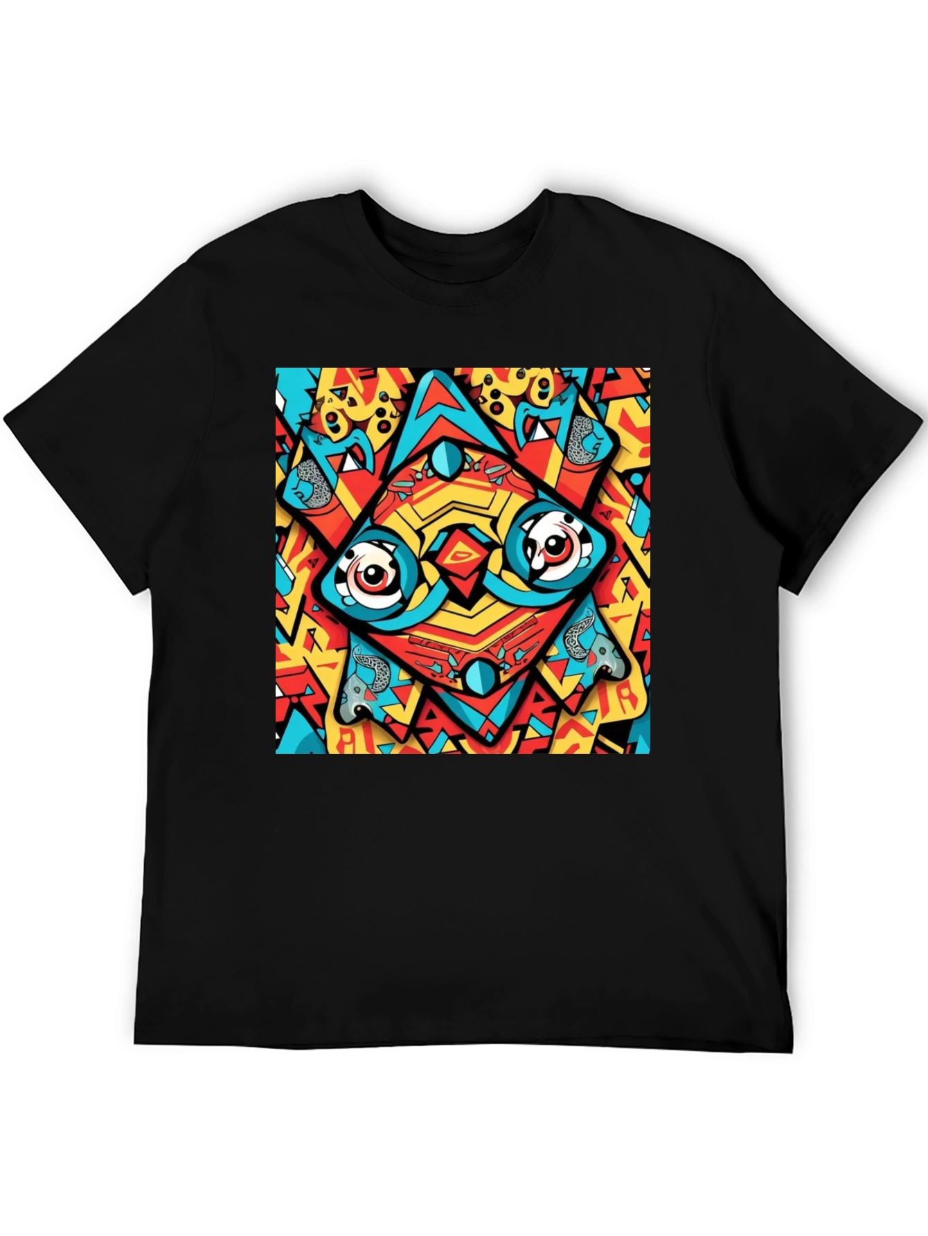 Abstract Eye Design Black T-Shirt