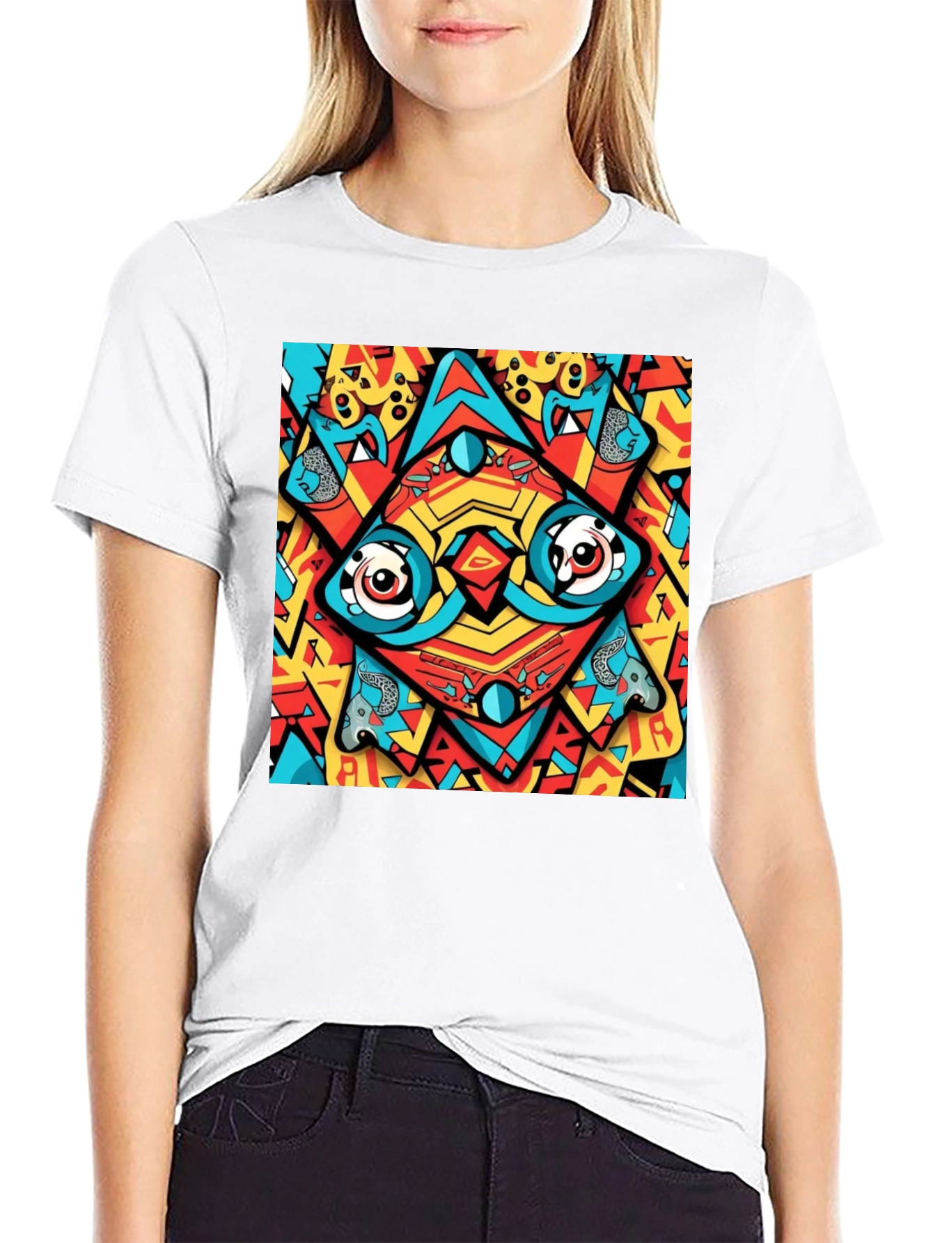 Abstract Eye Design Black T-Shirt