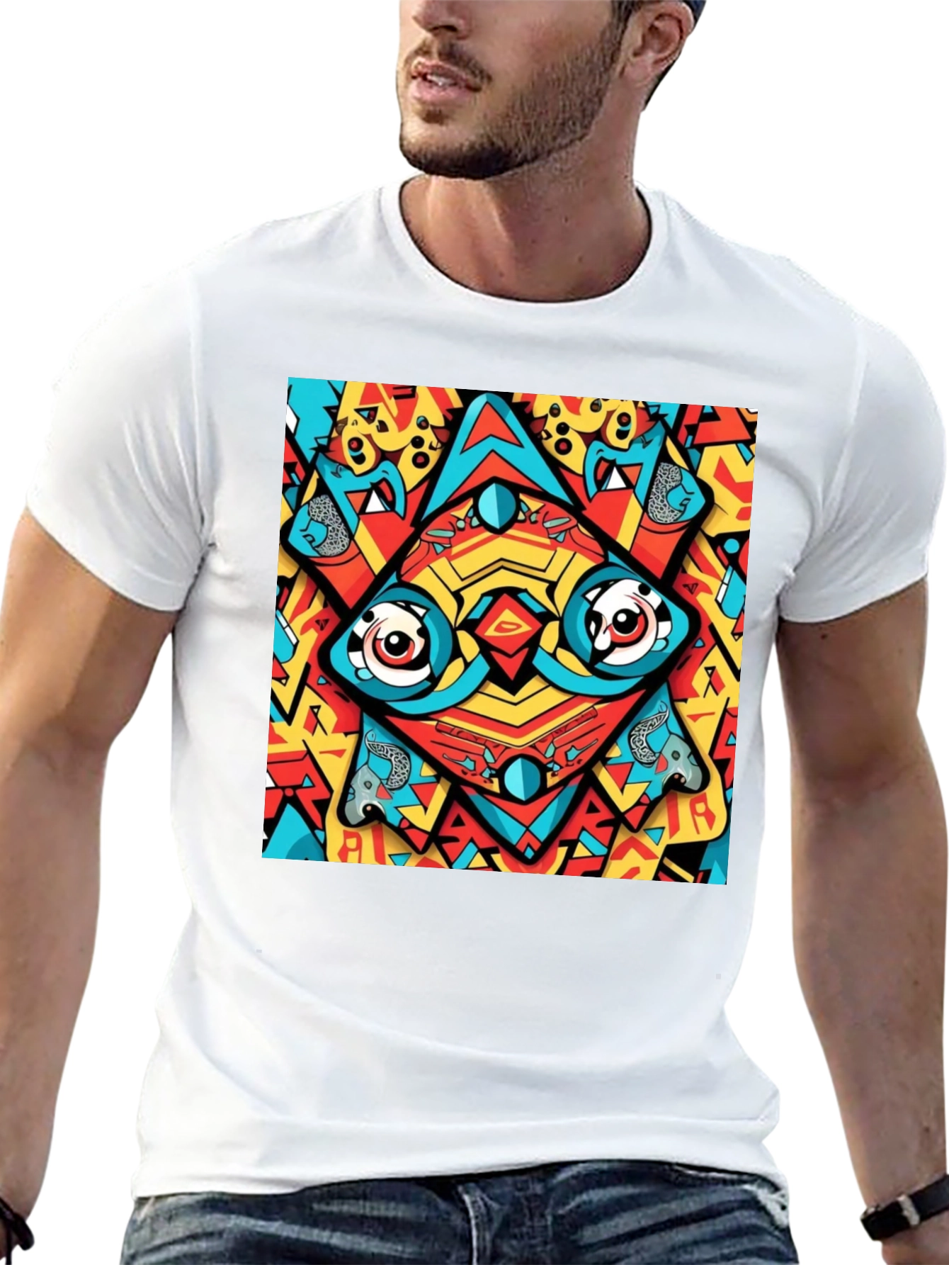 Abstract Eye Design Black T-Shirt