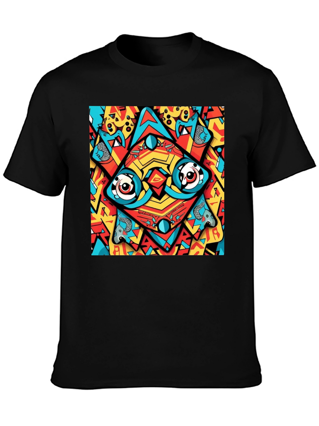 Abstract Eye Design Black T-Shirt