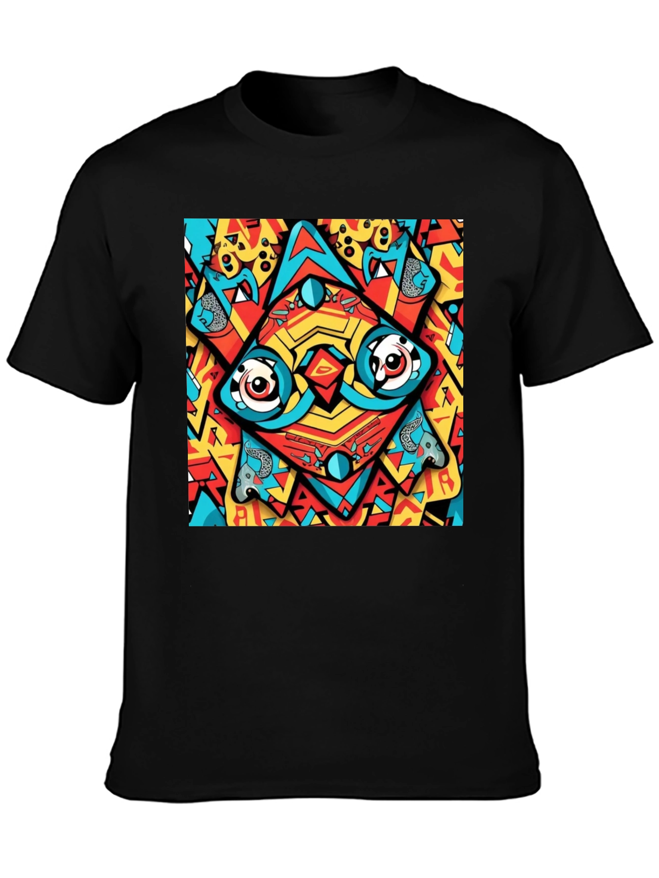 Abstract Eye Design Black T-Shirt