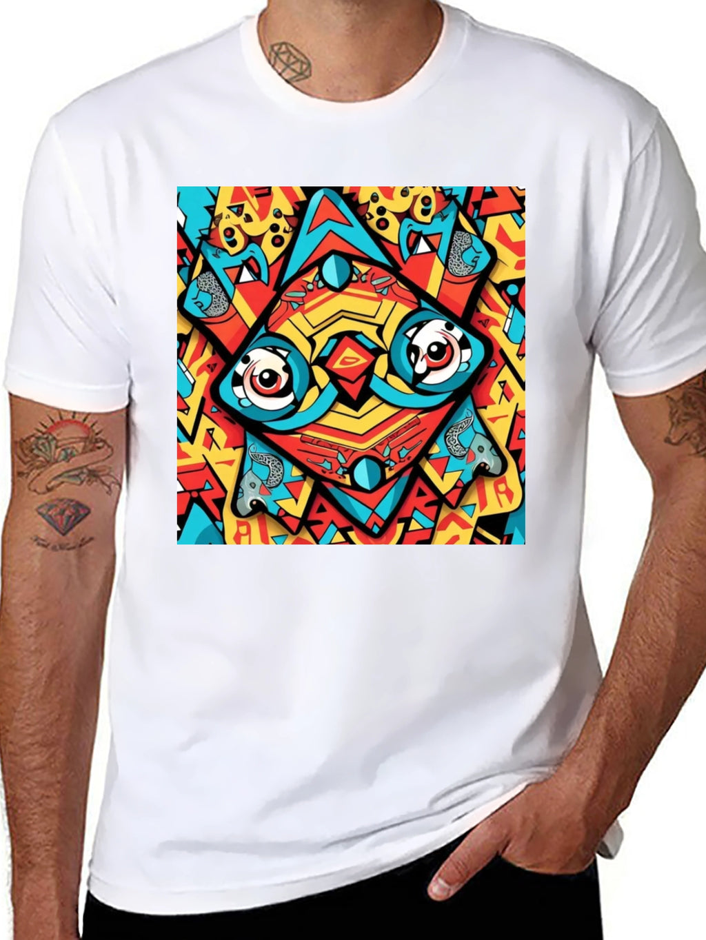 Abstract Eye Design Black T-Shirt