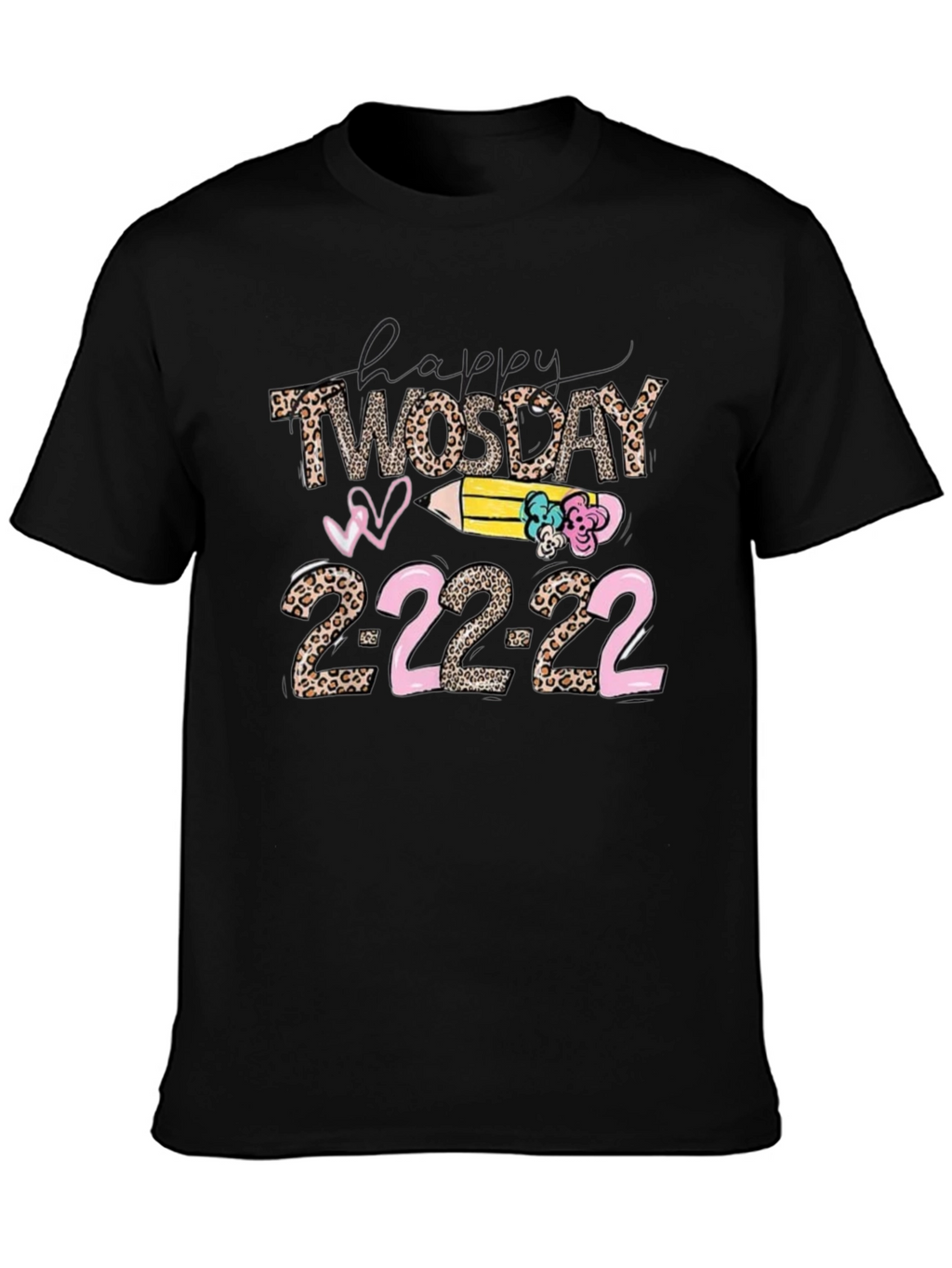 Happy Twosday 2-22-22 Leopard Print T-Shirt