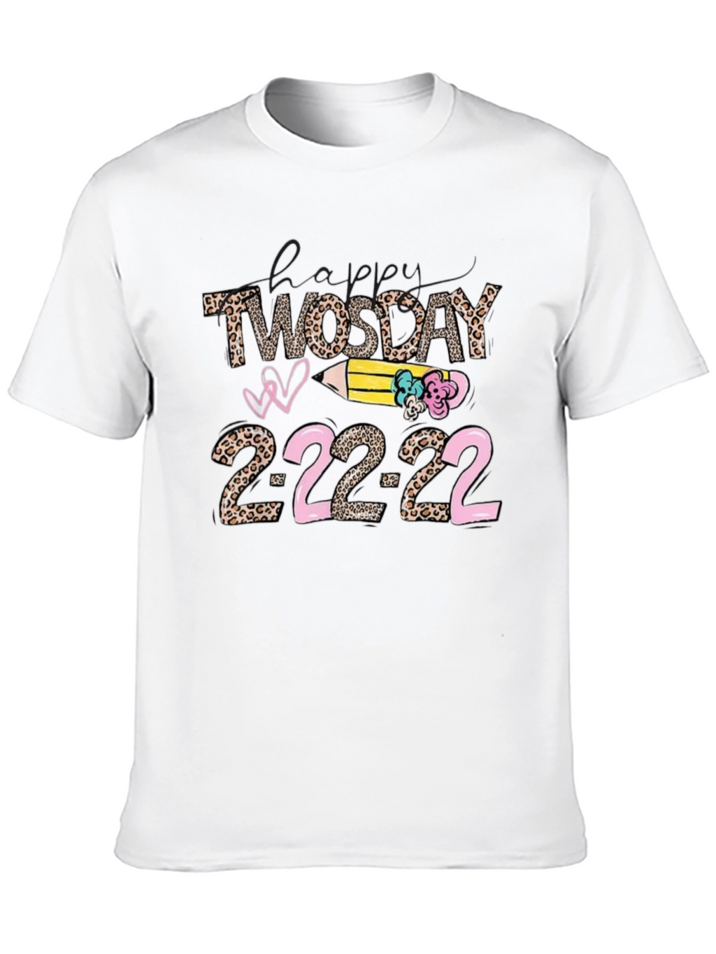 Happy Twosday 2-22-22 Leopard Print T-Shirt