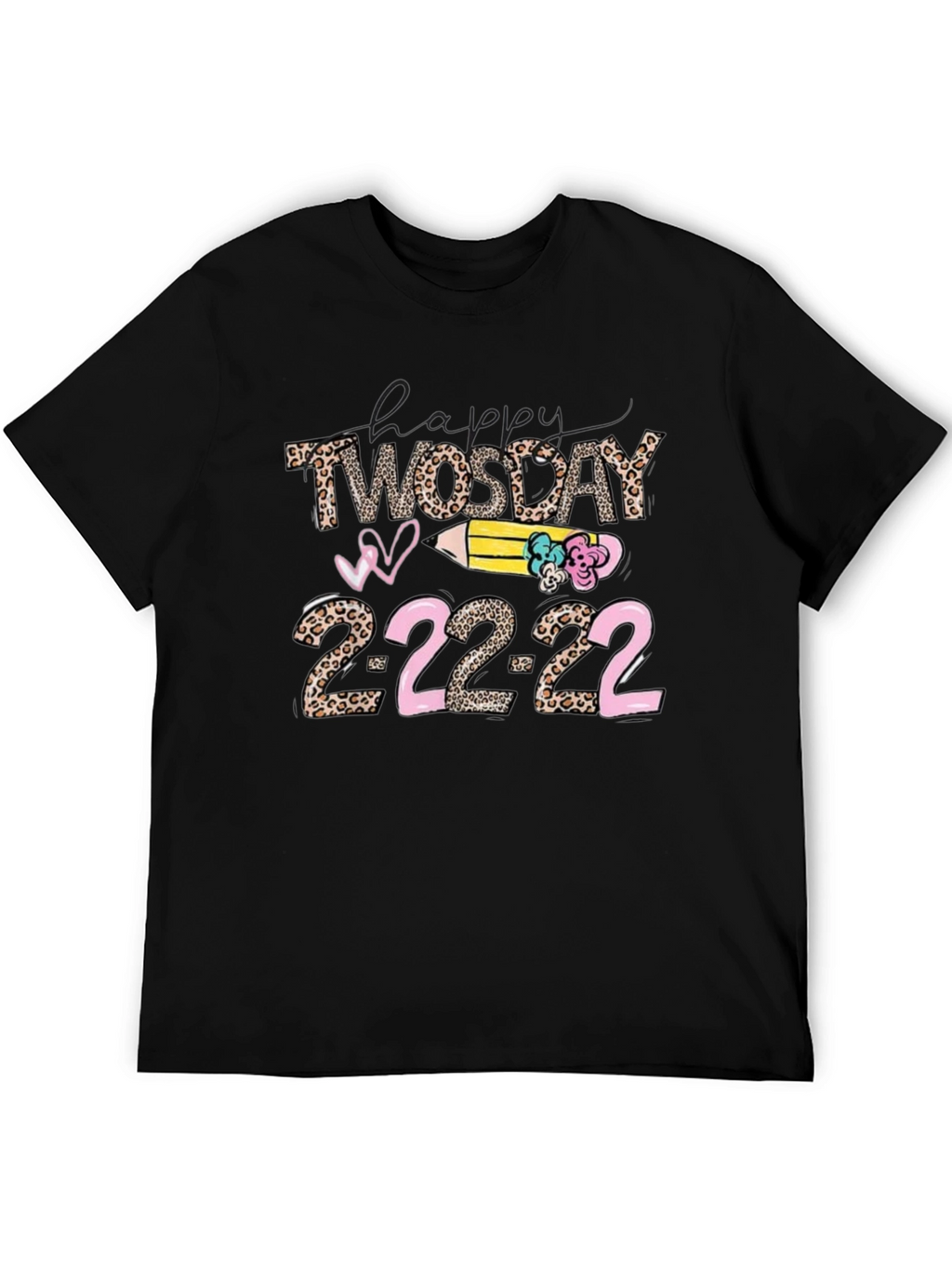 Happy Twosday 2-22-22 Leopard Print T-Shirt