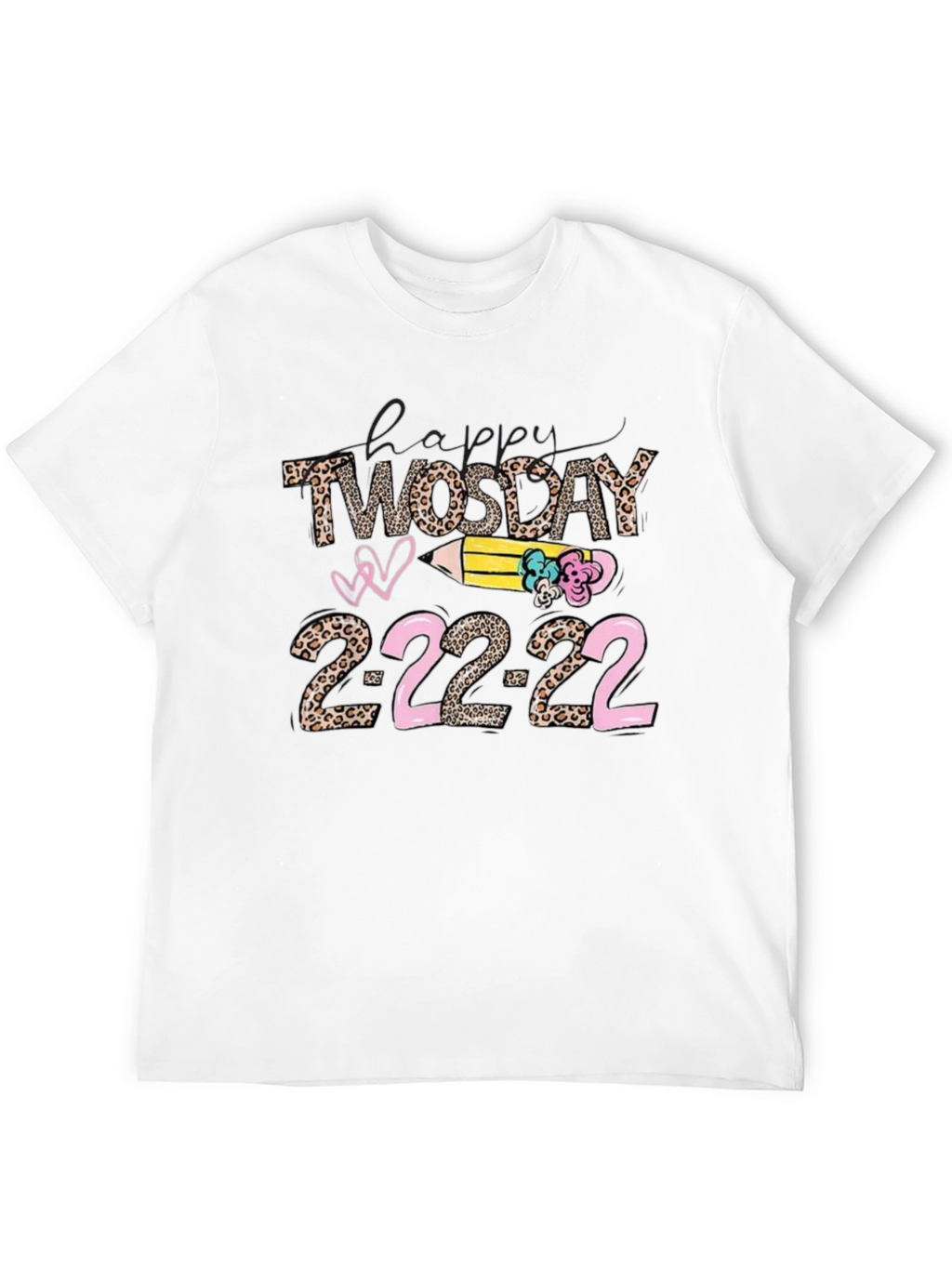 Happy Twosday 2-22-22 Leopard Print T-Shirt