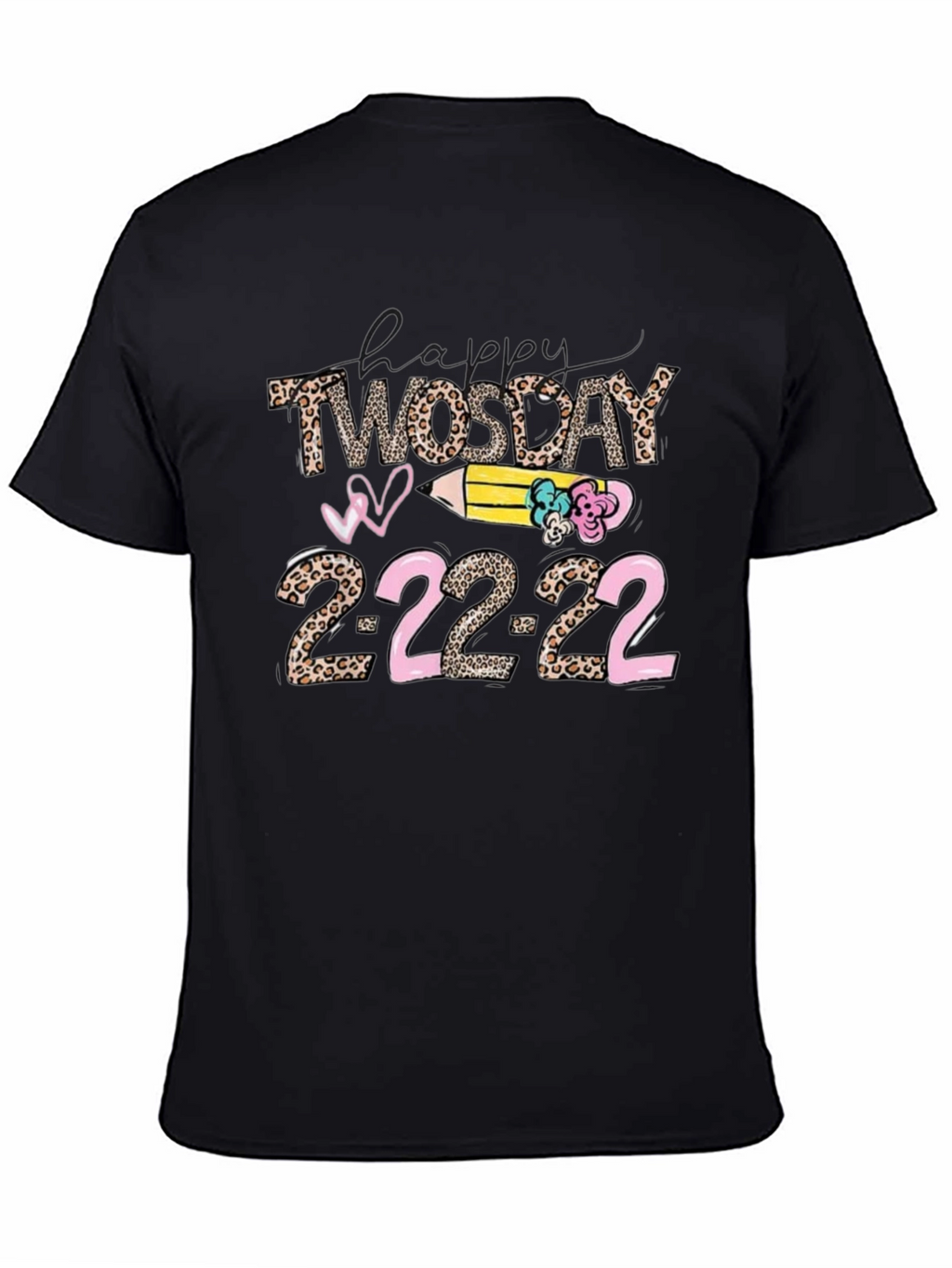 Happy Twosday 2-22-22 Leopard Print T-Shirt
