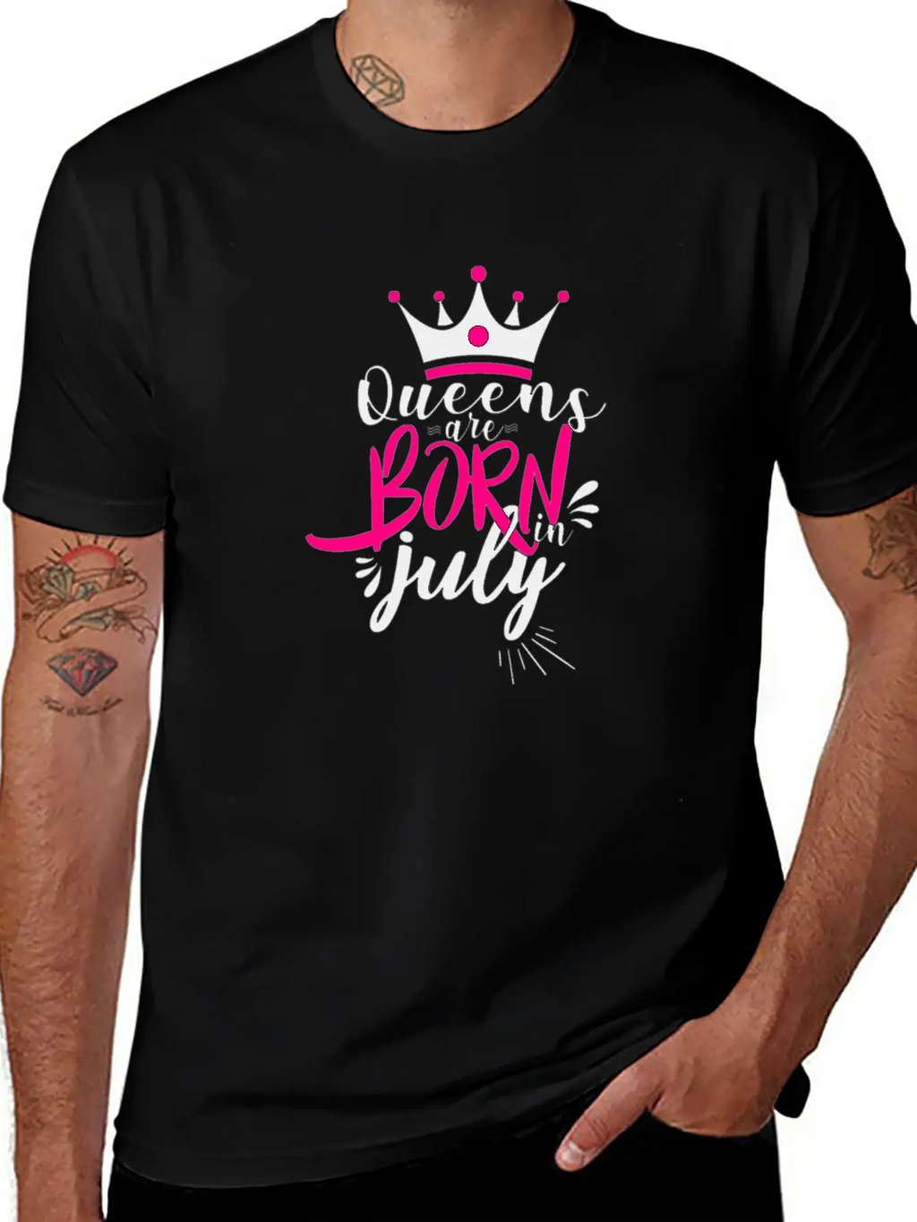 Queens Are Born In July For Light Breathable Soft Cotton T-Shirt – Timeless Casual Look