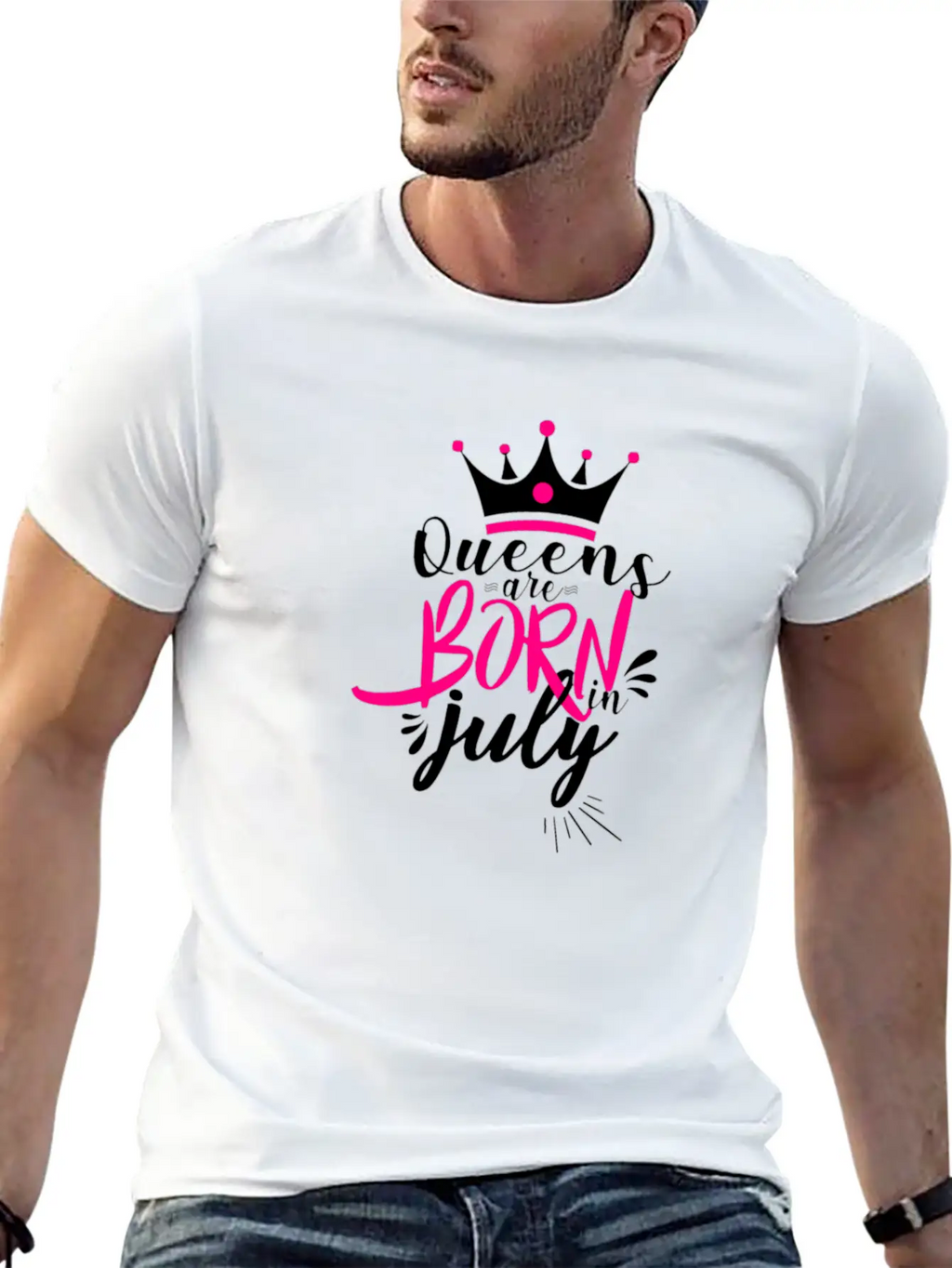 Queens Are Born In July For Light Breathable Soft Cotton T-Shirt – Timeless Casual Look