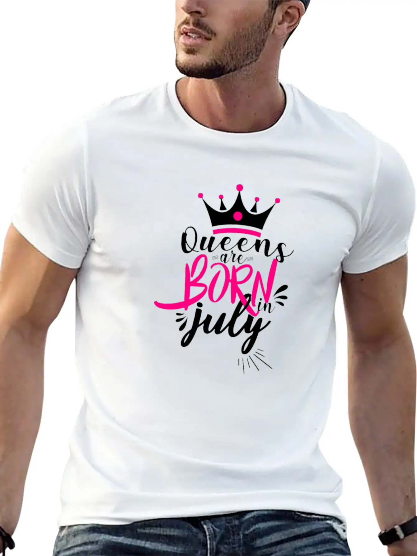 Queens Are Born In July For Light Breathable Soft Cotton T-Shirt – Timeless Casual Look