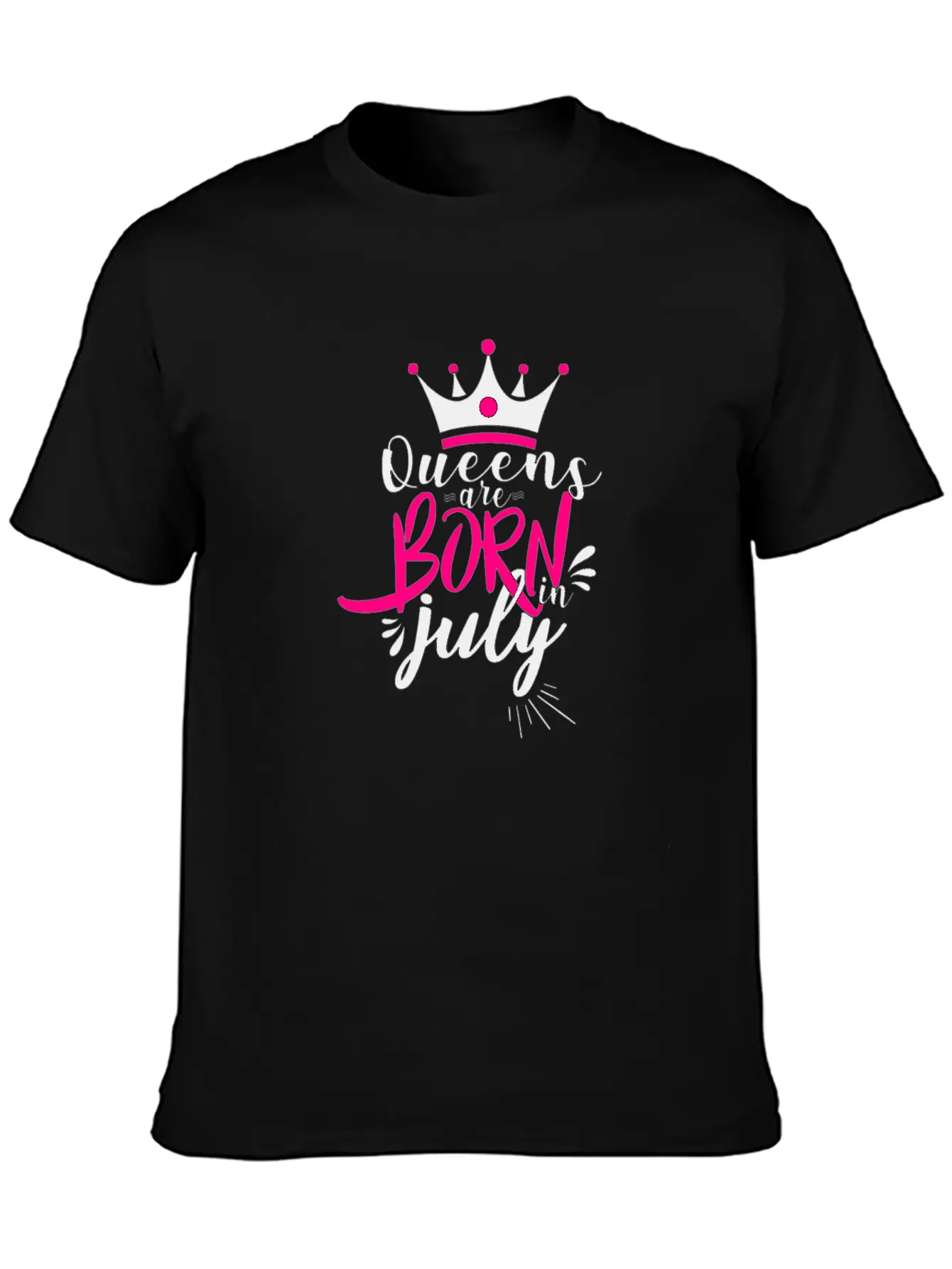Queens Are Born In July For Light Breathable Soft Cotton T-Shirt – Timeless Casual Look