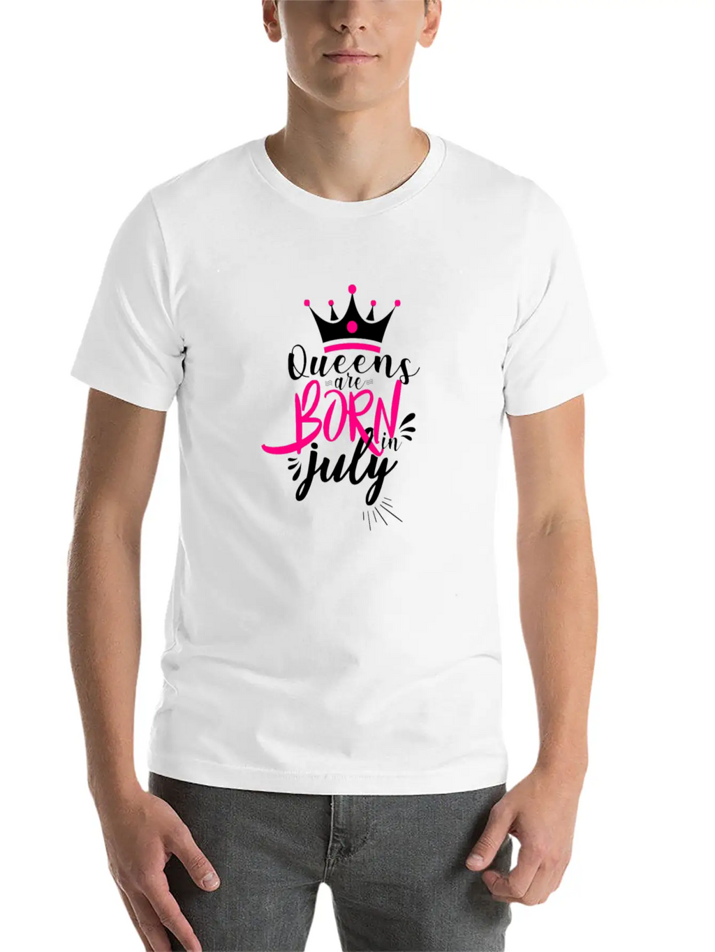 Queens Are Born In July For Light Breathable Soft Cotton T-Shirt – Timeless Casual Look